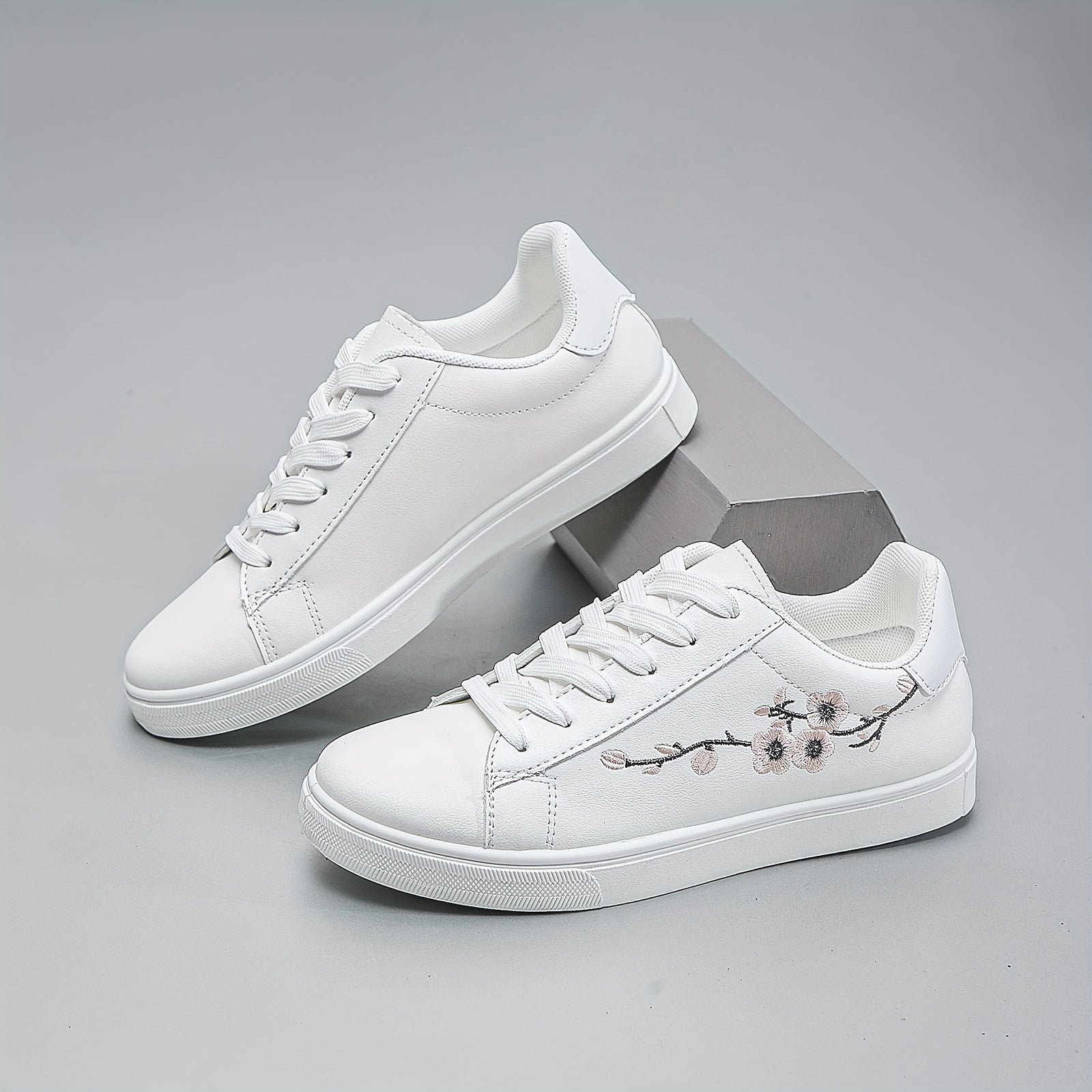 Orthopedische Witte Sneakers met Bloemen - Elvira