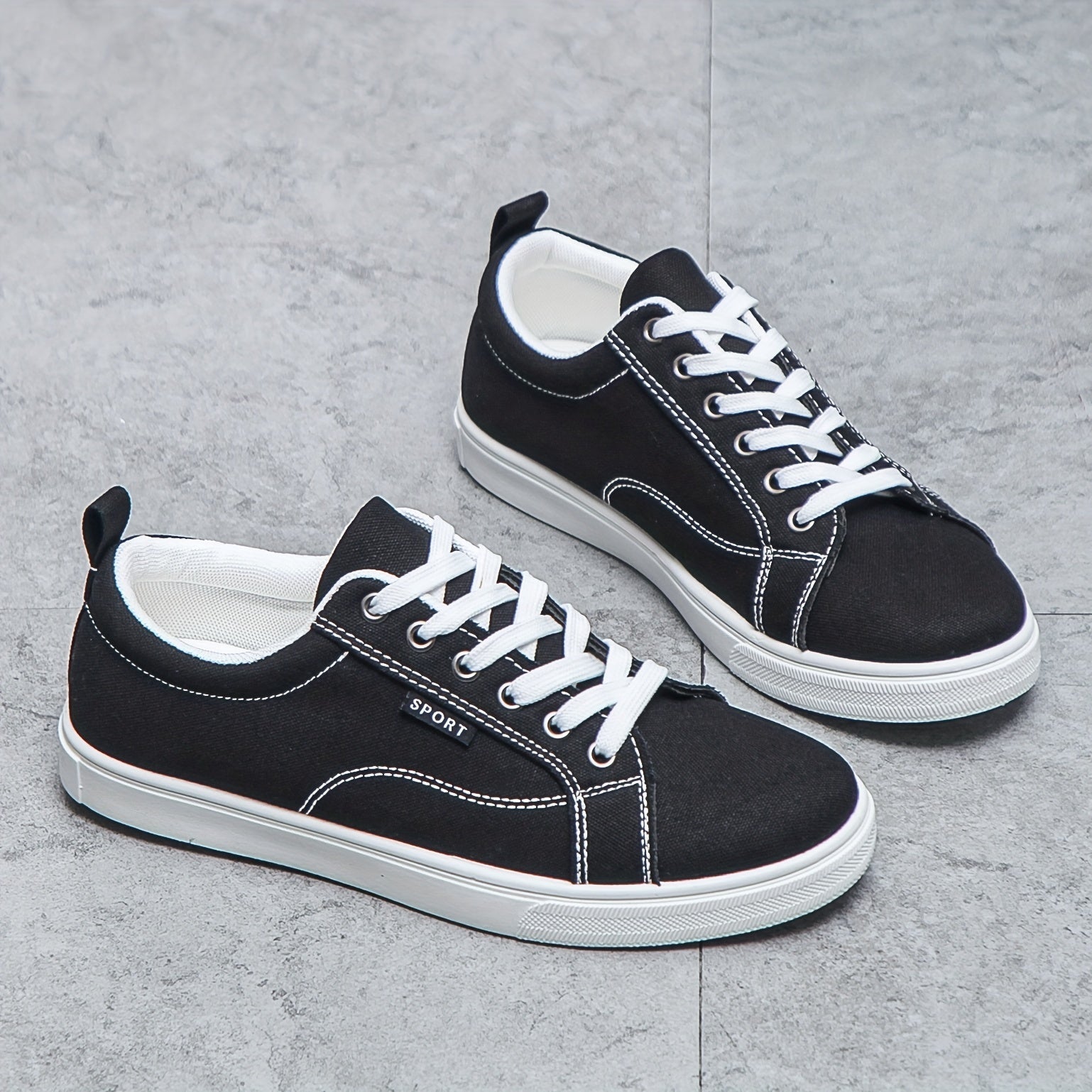 Orthopedische sneakers van zwart canvas - Leon