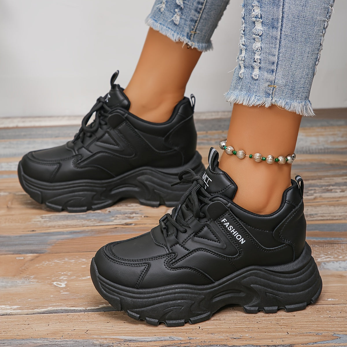 Orthopedische Zwarte Chunky Sneakers - Max