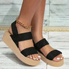 Emma - Orthopedische Zwarte Wedge Sandalen