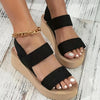 Emma - Orthopedische Zwarte Wedge Sandalen