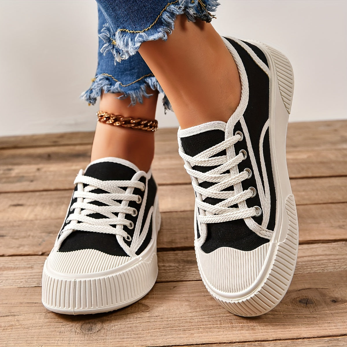 Orthopedische Zwart-Witte Sneakers - Julia