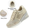 Stijlvolle comfort sneakers met ademend vermogen & metallic accenten