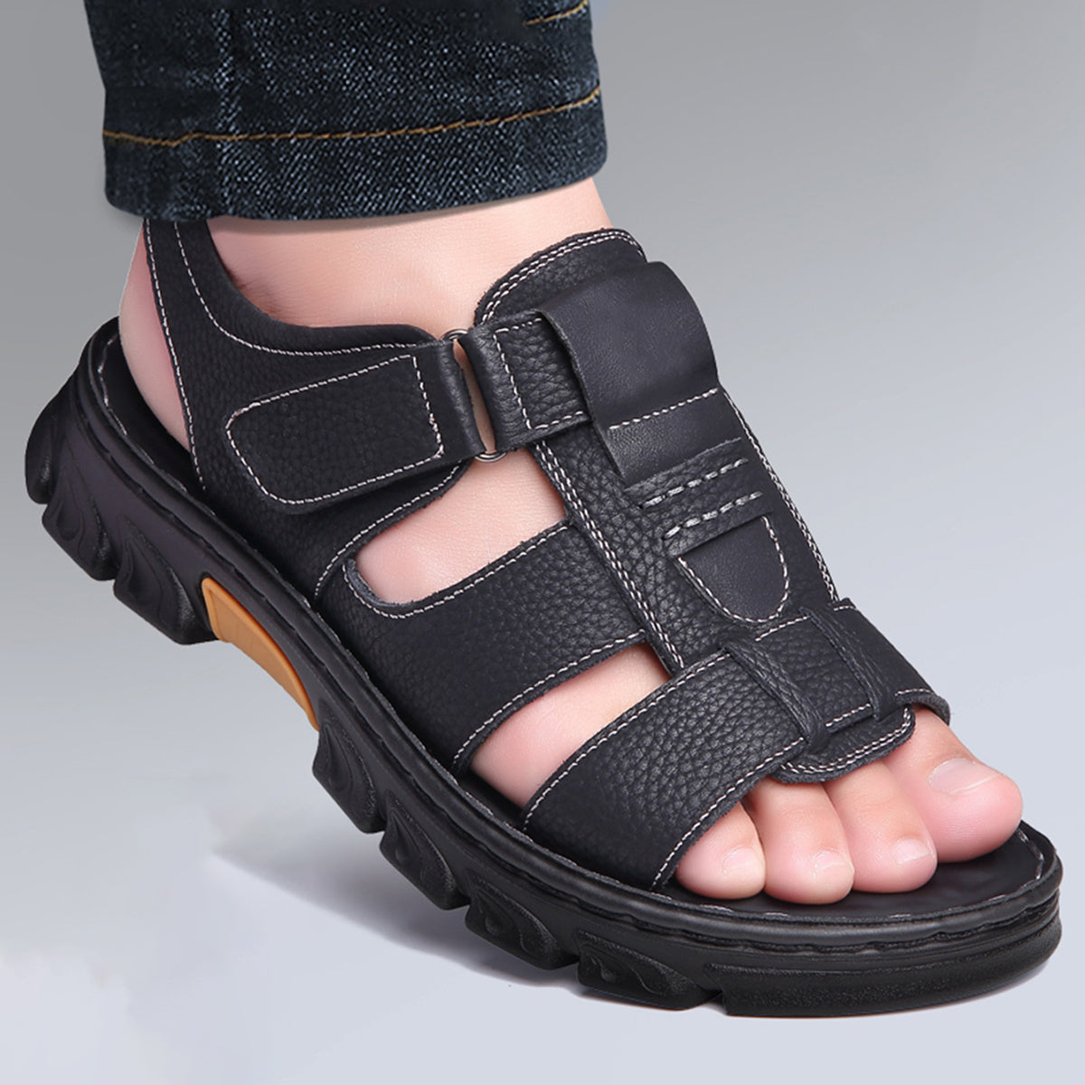 Orthopedische Zwarte Outdoor Sandalen - Lars