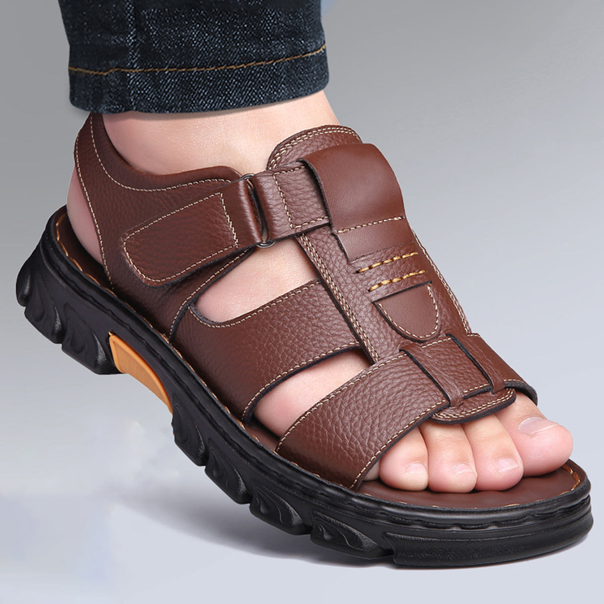 Orthopedische Zwarte Outdoor Sandalen - Lars