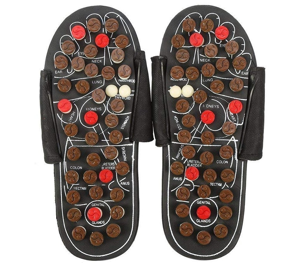 Oscar - Orthopedische Acupressuur Slippers Zwart & Rood