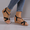 Orthopedische Zwarte Sandalen met Decor - Helena