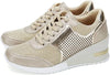 Stijlvolle comfort sneakers met ademend vermogen & metallic accenten