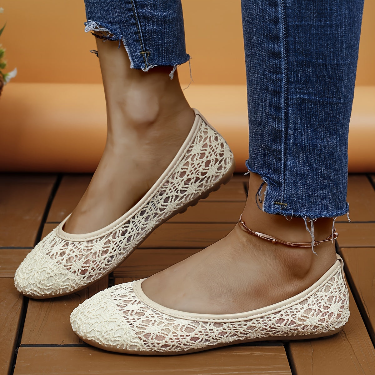 Orthopedische Crème Flats - Laura