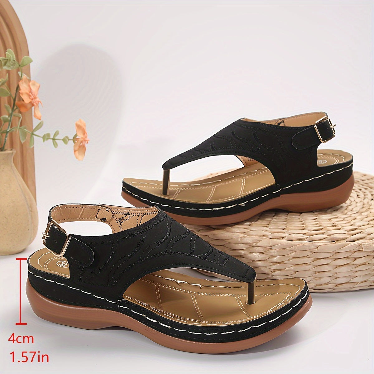 Orthopedische Zwarte Comfort Sandalen - Laura