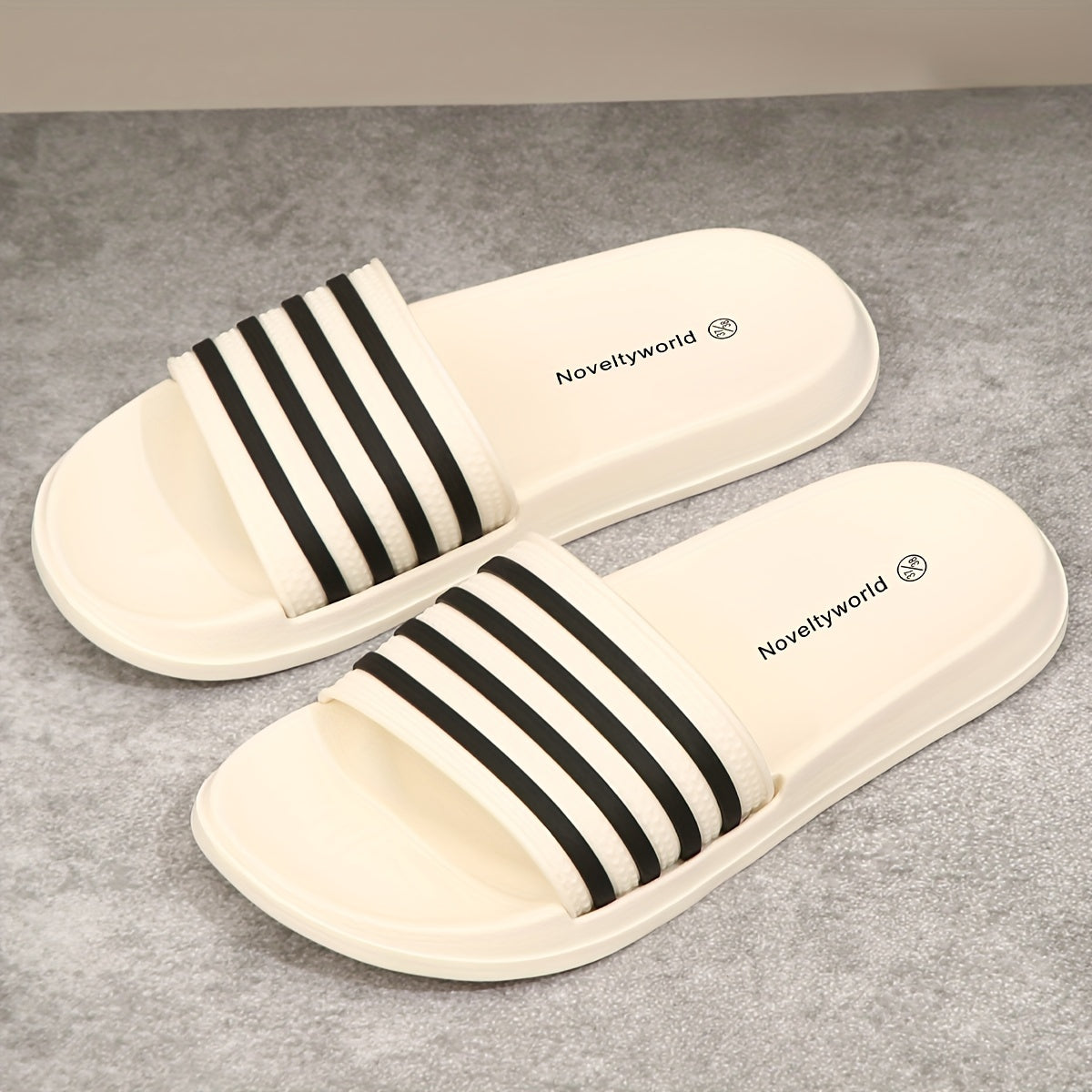 Orthopedische Gestreepte Zwarte Slippers - Marco