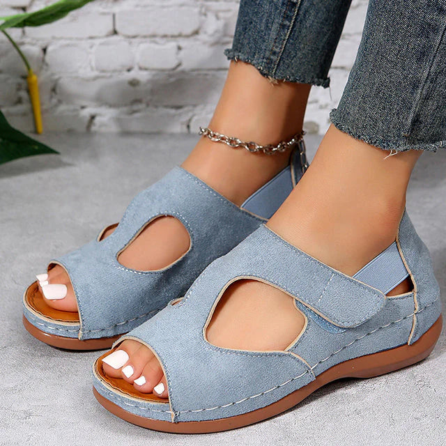 Emma - Orthopedische Lichtblauwe Denim Sandalen