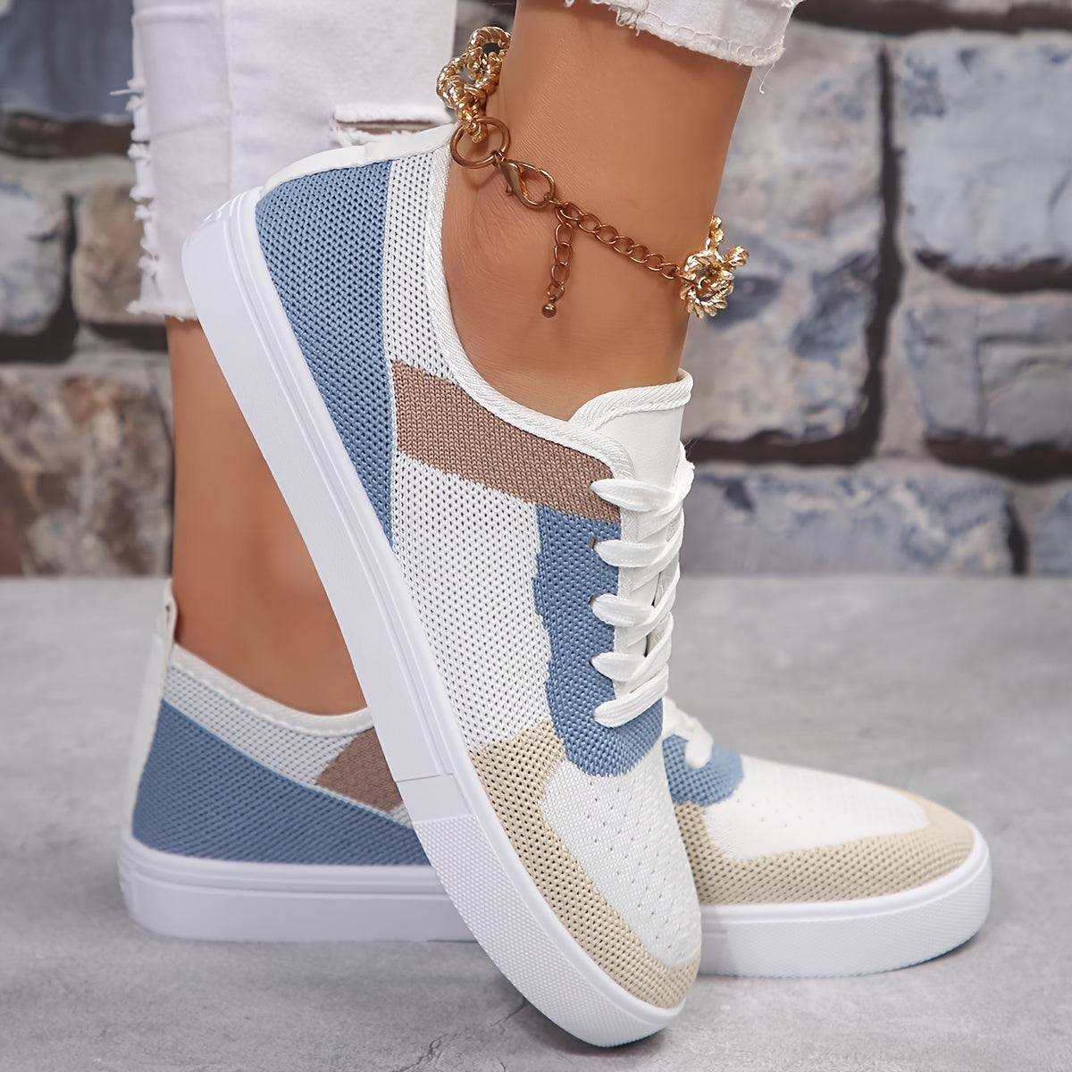 Orthopedische Blauw-Witte Sneakers - Lisa