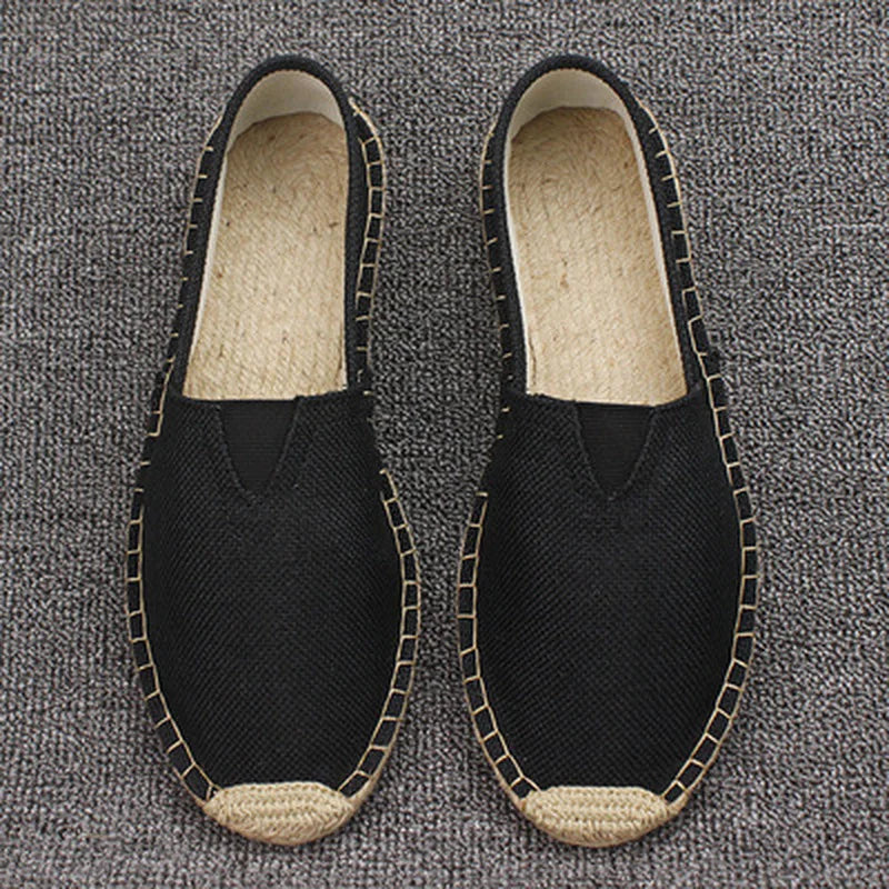 Luca - Orthopedische Zwarte Canvas Espadrilles