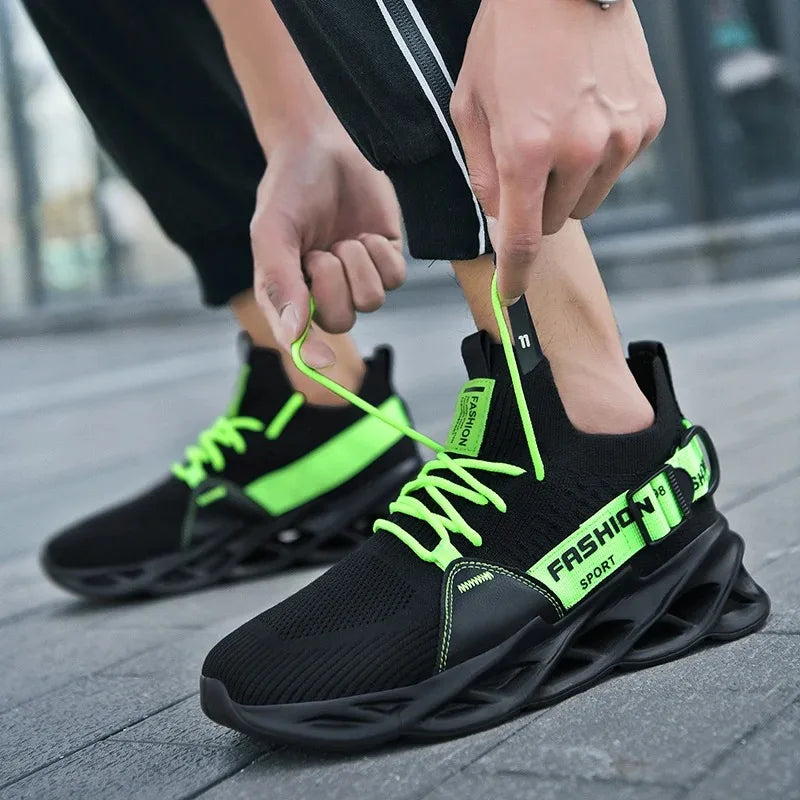 Finn - Orthopedische Neon Groene Mode Sneakers