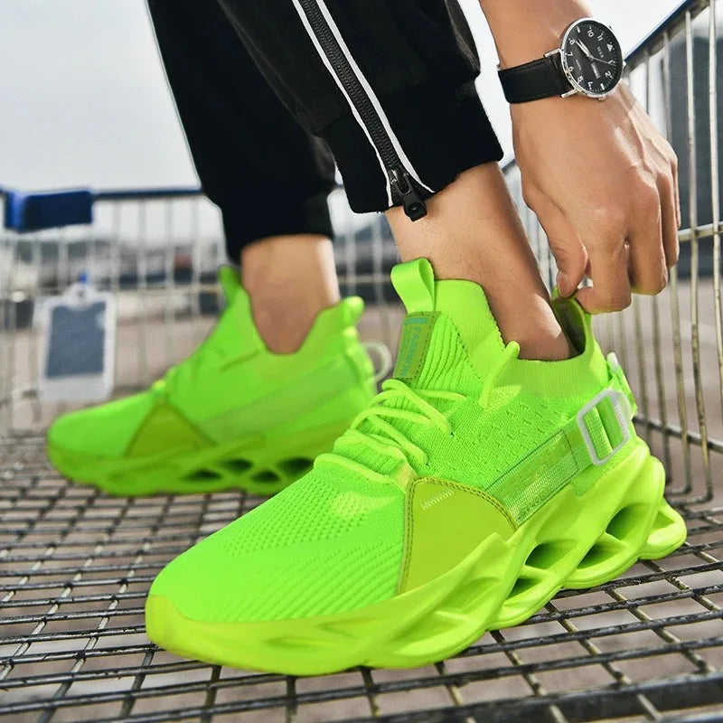 Finn - Orthopedische Neon Groene Mode Sneakers