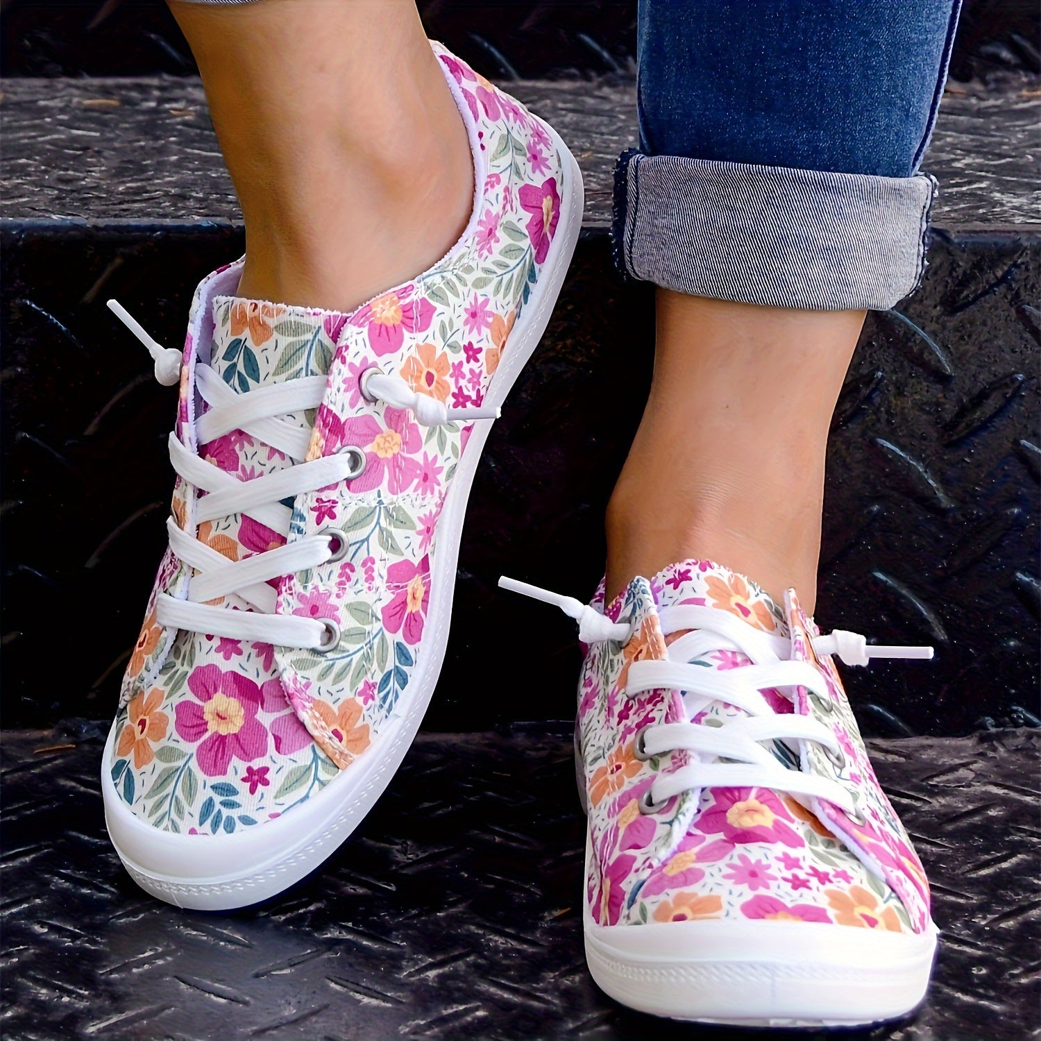 Orthopedische Kleurrijke Bloemen Sneakers - Eva