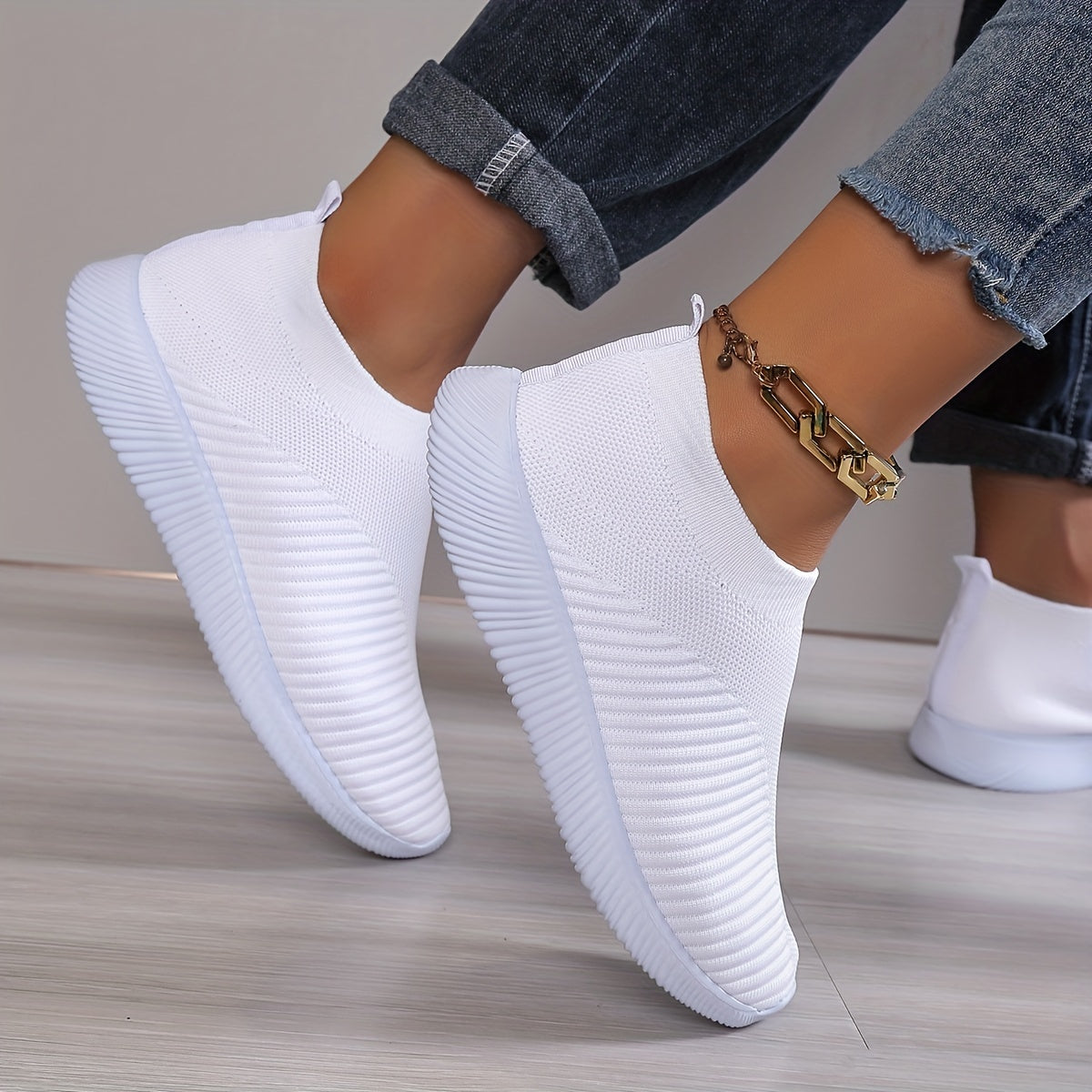 Orthopedische Witte Slip-On Sneakers - Lisa