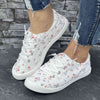 Orthopedische Witte Bloemen Sneakers - Anne