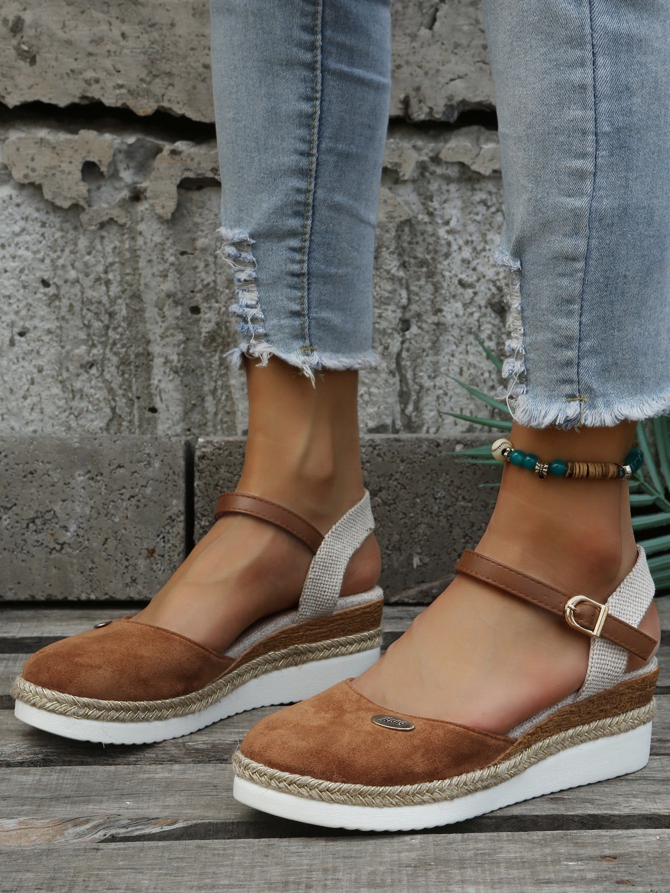 Bella - Orthopedische Trendy Bruine Espadrilles