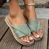 Orthopedische Groene Geweven Slippers - Laura