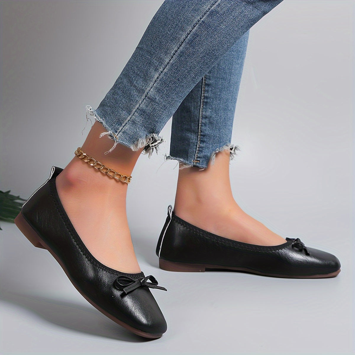 Orthopedische Zwarte Flats met Strik - Sofia