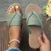 Orthopedische Groene Geweven Slippers - Laura