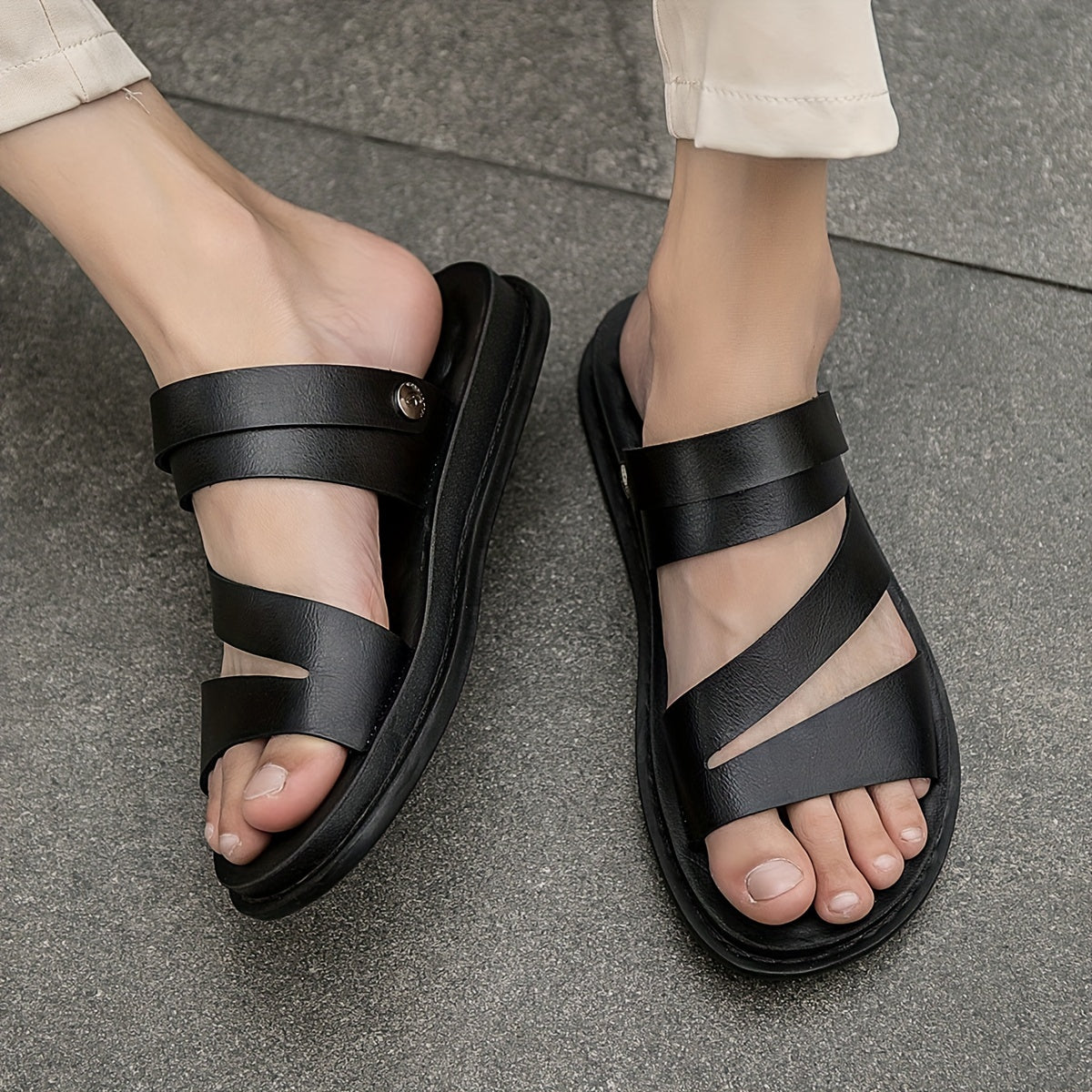 Orthopedische Zwarte Sandalen - Max