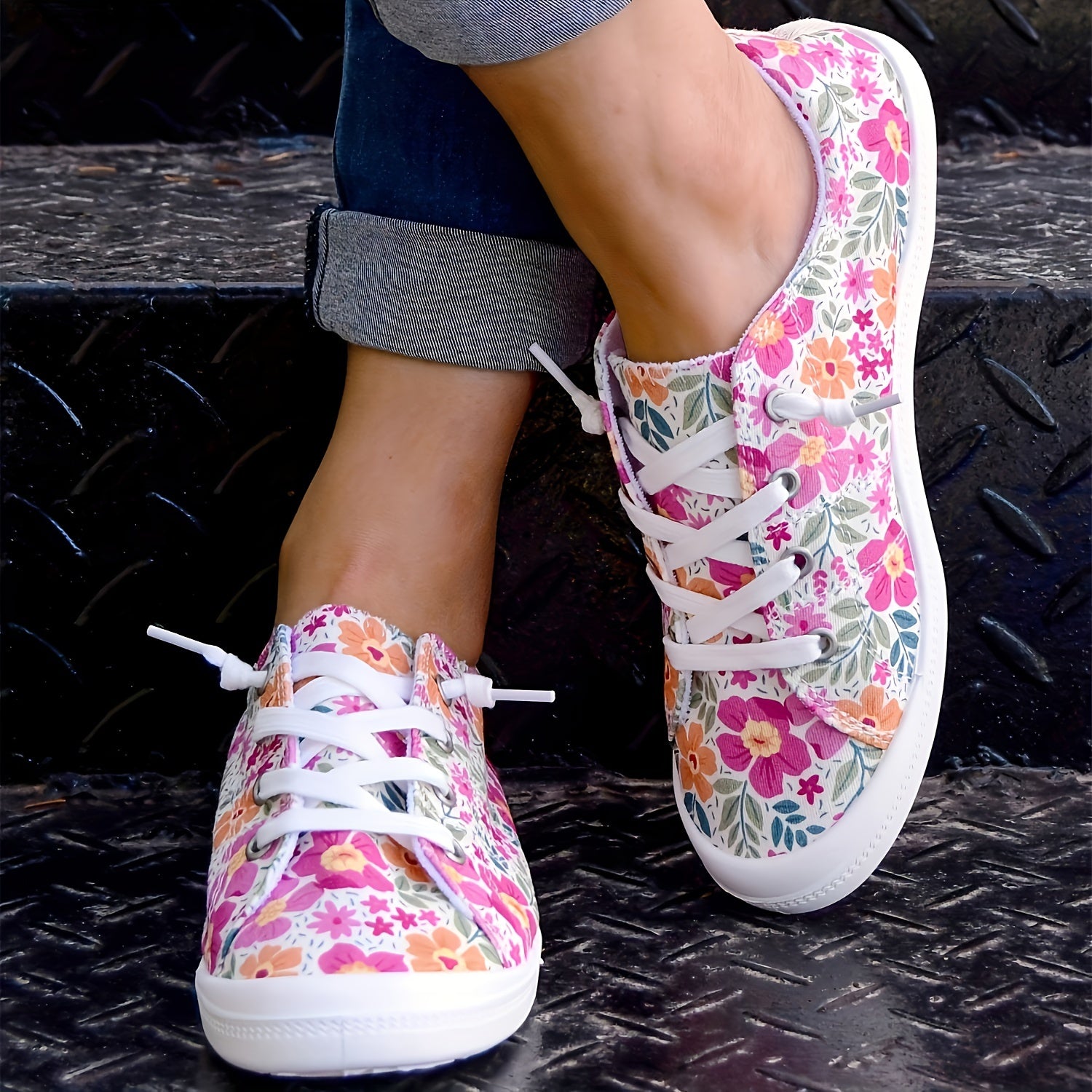 Orthopedische Kleurrijke Bloemen Sneakers - Eva