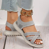 Orthopedische Zwarte Sandalen met Elastische Banden - Claudia