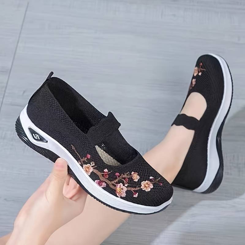 Luna - Orthopedische Bloemen Rode Sneakers