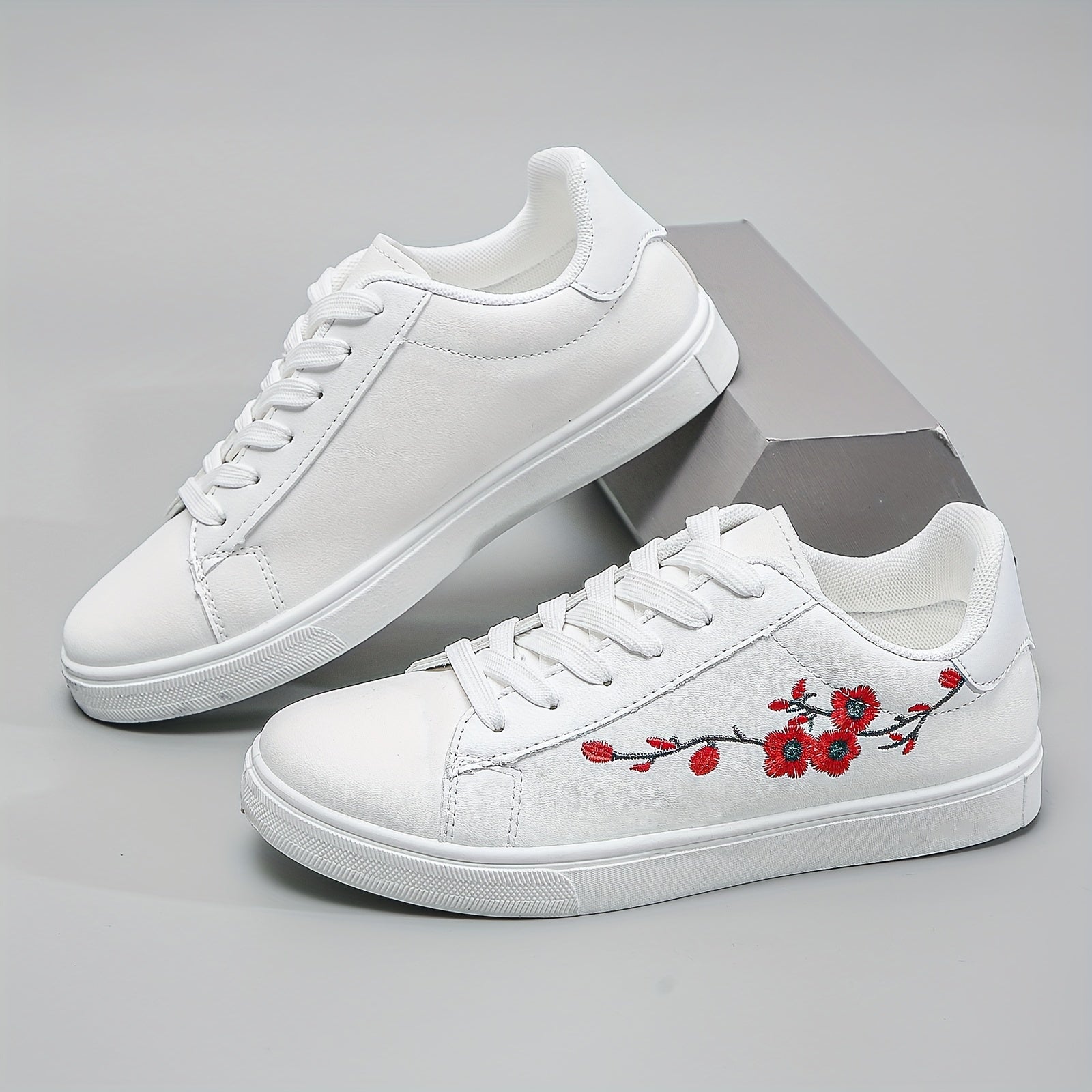 Orthopedische Witte Sneakers met Bloemen - Elvira