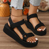 Orthopedische Zwarte Platform Sandalen - Lisa