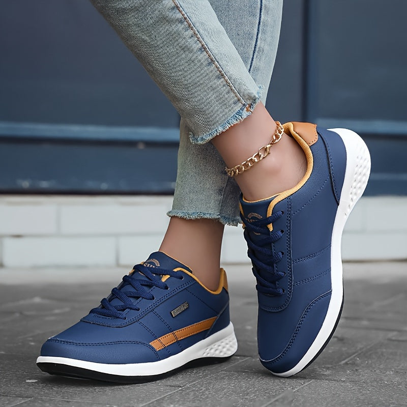 Orthopedische Blauw-Gouden Sneakers - Eva