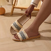 Orthopedische Geweven Beige Slippers - Laura