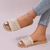 Orthopedische Geweven Beige Slippers - Laura