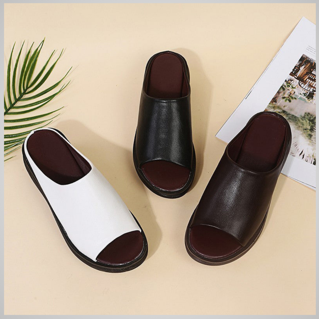 Lucas - Orthopedic Sleek White Slides