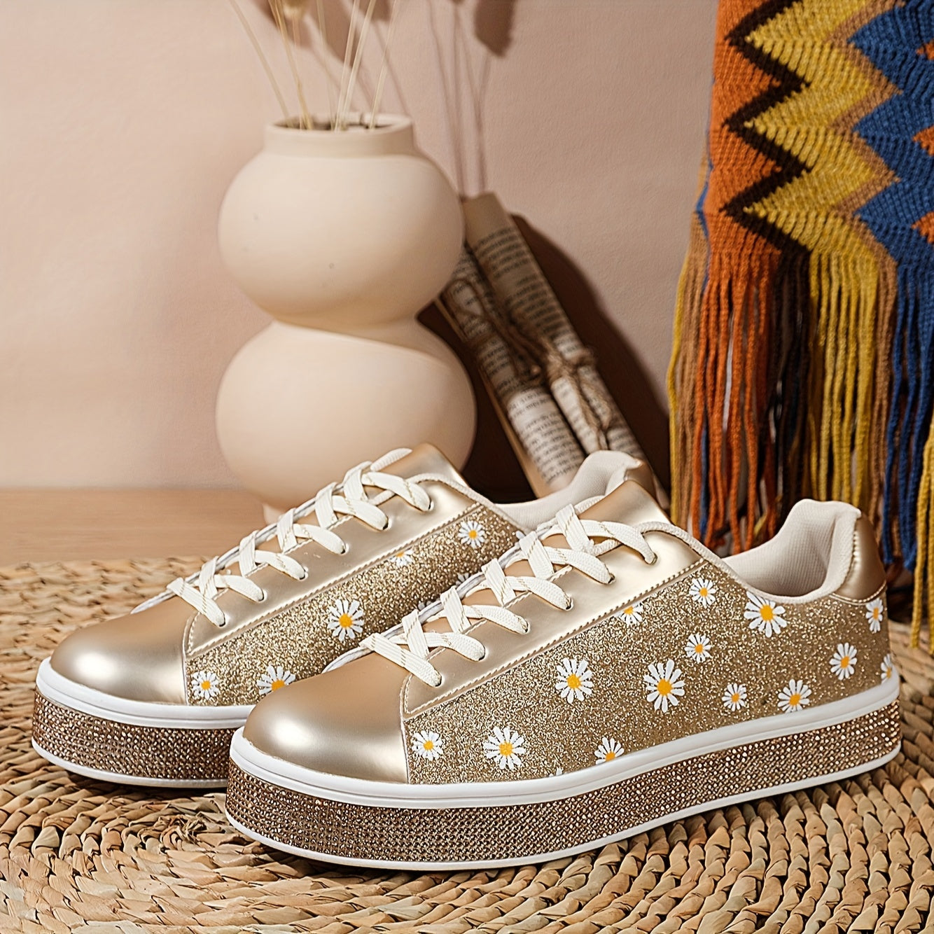 Orthopedische Gouden Daisy Sneakers - Laura