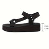 Orthopedische Zwarte Platform Sandalen - Lisa