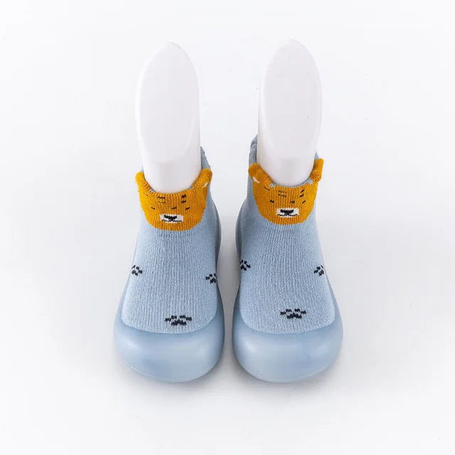 Ollie - Orthopedische Blauwe Dierprint Babyschoentjes