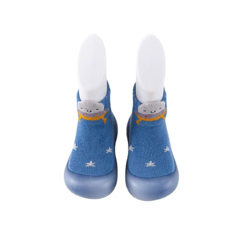 Ollie - Orthopedische Blauwe Dierprint Babyschoentjes