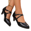 Sofia - Orthopedische Zwarte Kruisband Pumps