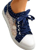 Mia - Orthopedische Marineblauwe Sneakers met Kant