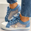 Mia - Orthopedische Marineblauwe Sneakers met Kant