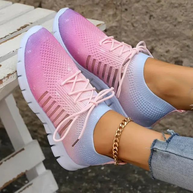 Orthopedic Lichtgewicht Blauw-Roze Sneakers - Olivia