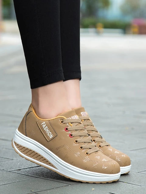 Orthopedische Stijlvolle Khaki Sneakers - Marie