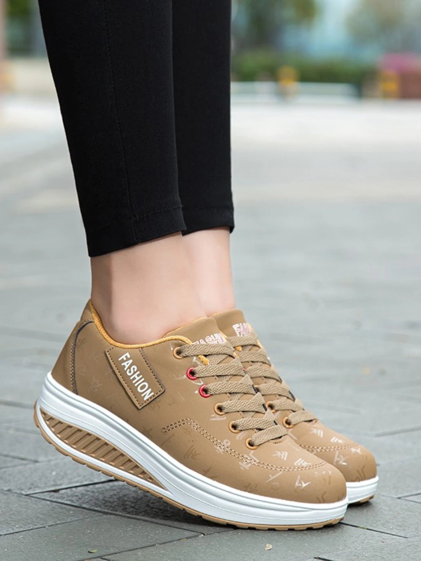 Orthopedische Stijlvolle Khaki Sneakers - Marie