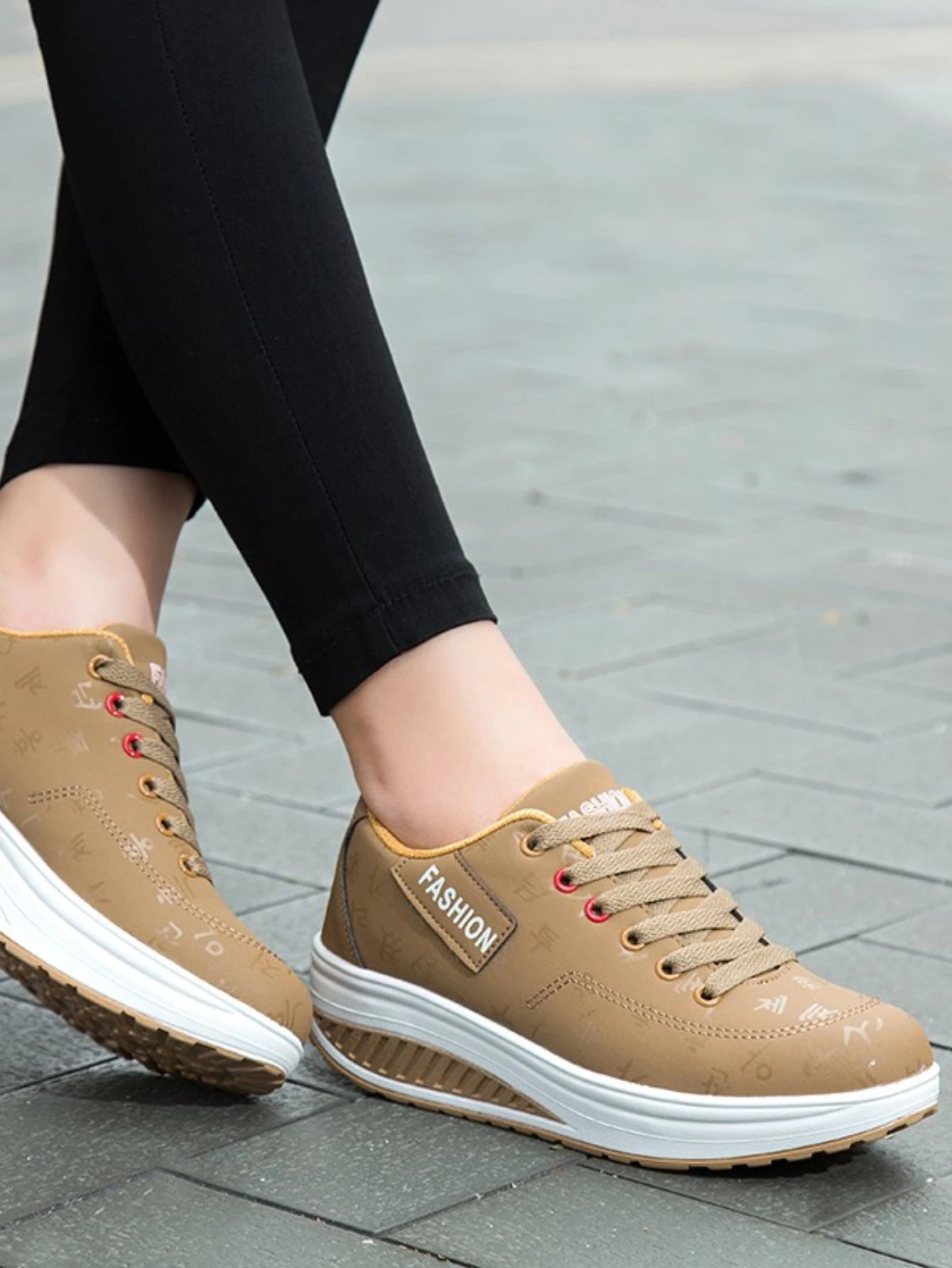 Orthopedische Stijlvolle Khaki Sneakers - Marie