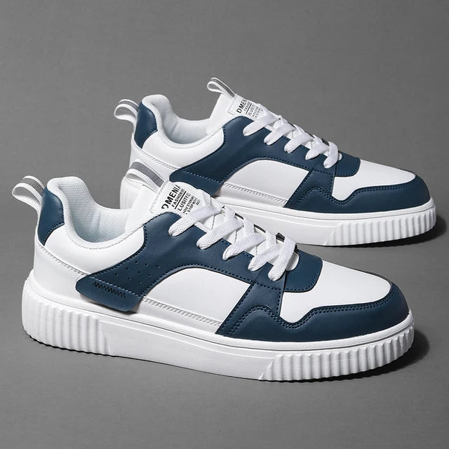 Nathan - Orthopedische Trendy Wit-Blauwe Sneakers