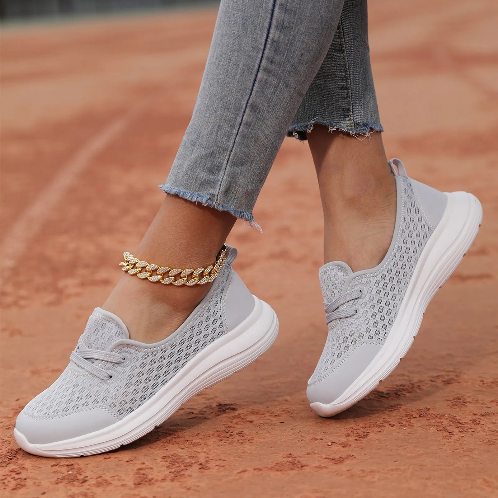 Orthopedische Grijze Sneakers - Dames Emma